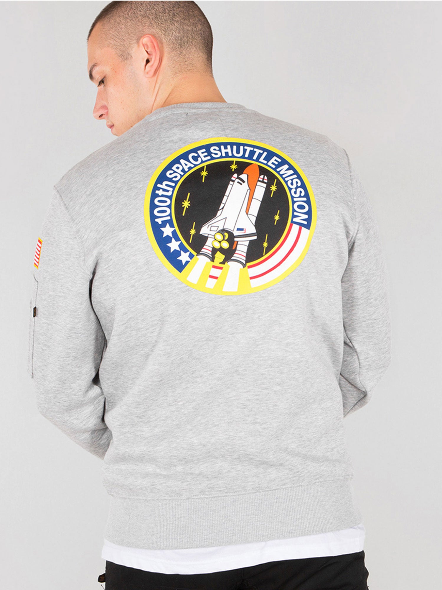 Alpha industries space shuttle hoodie grey hotsell