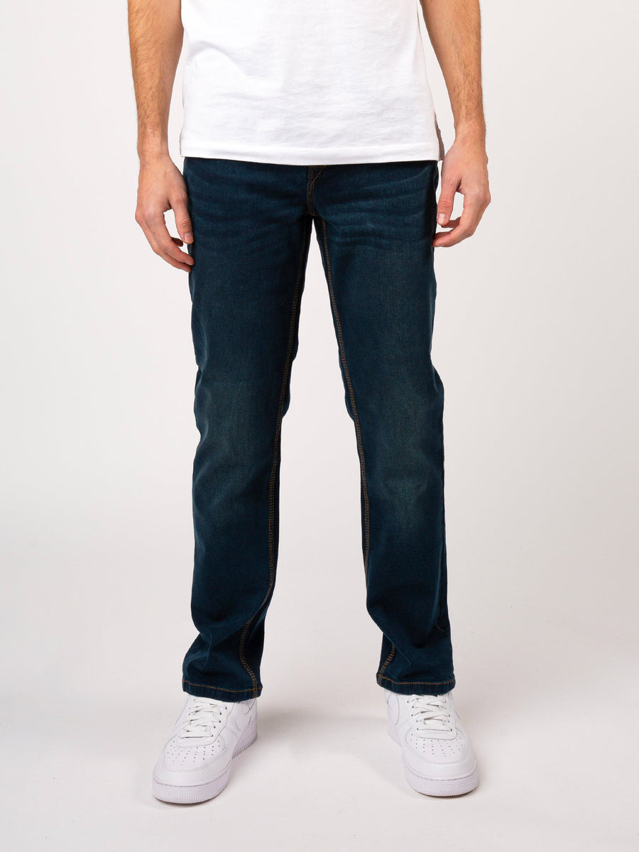 EDWARD DENIM Men's Straight Jeans | Short, Regular, Long | Dark Blue ...