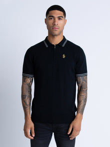  SHORT MILK KNITTED ZIP POLO