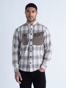  JOHNNY MASE TWIN POCKET CHECKED OVERSHIRT