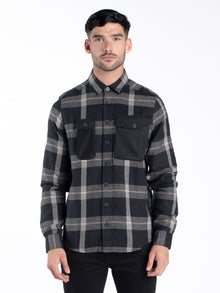  JOHNNY MASE TWIN POCKET CHECKED OVERSHIRT