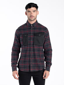  JOHNNY MASE TWIN POCKET CHECKED OVERSHIRT