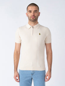  RIB EYE KNITTED ZIP POLO