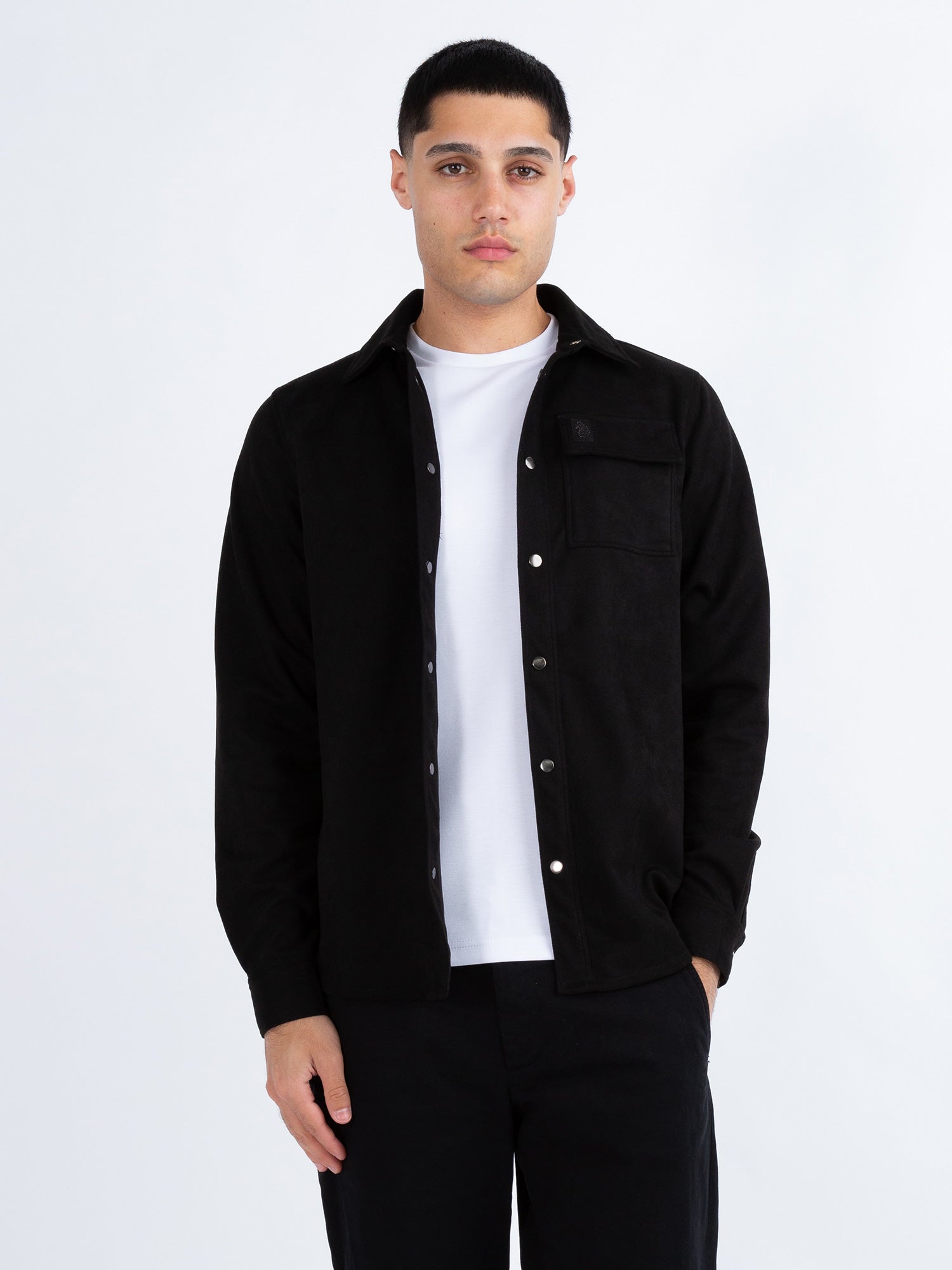 Faux suede overshirt hotsell