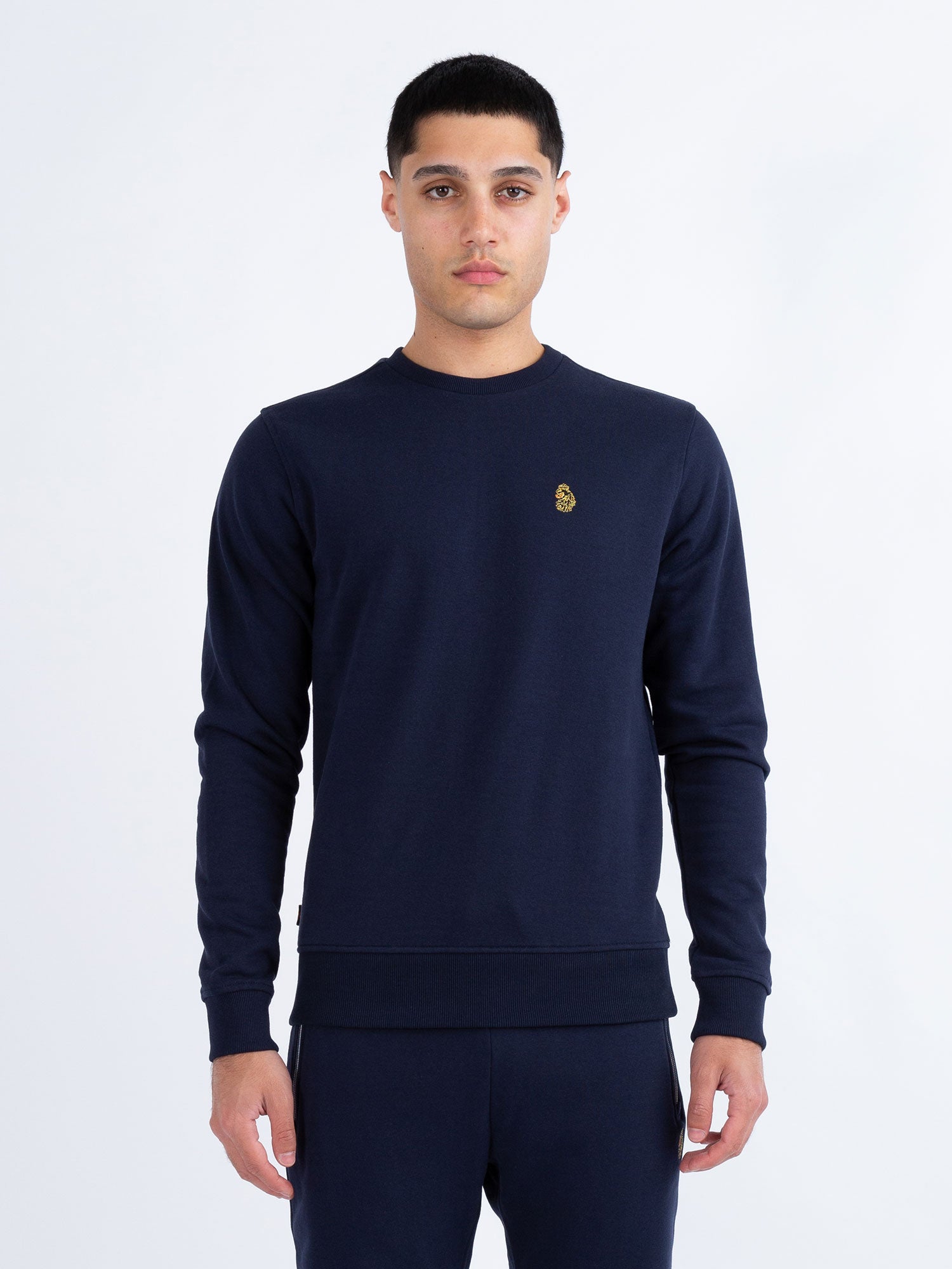 LONDON 1000 Men s Crew Neck Essential Sweatshirt in Navy LUKE 1977 Luke1977