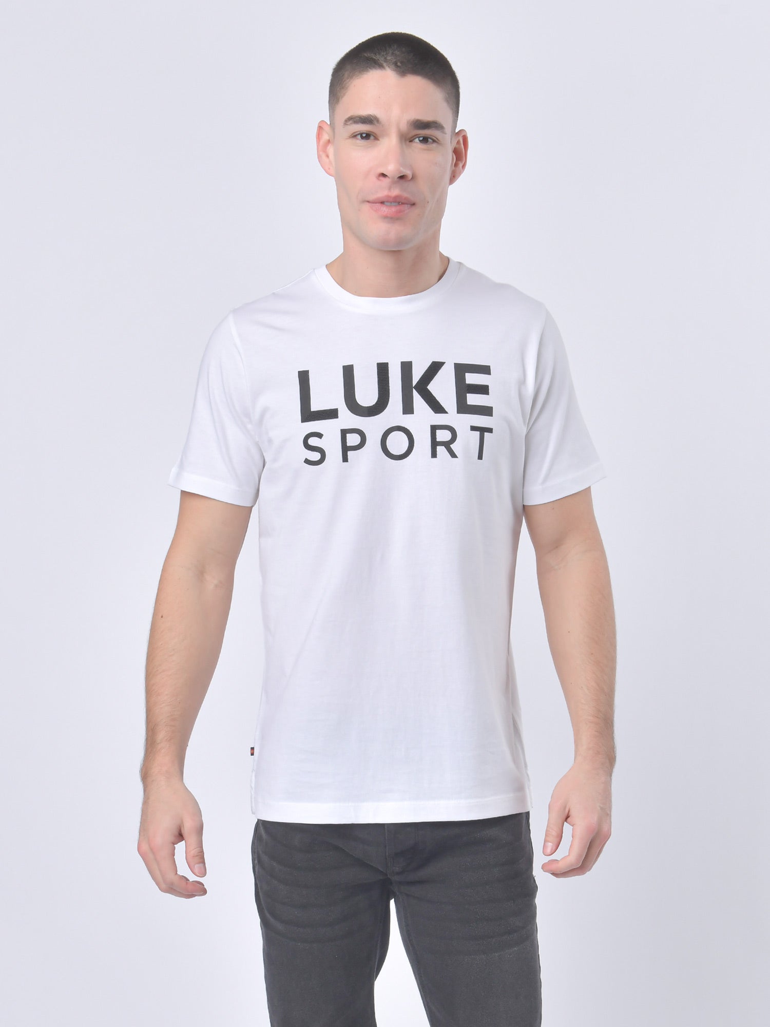 5 OCLOCK SHADOW Men's 100% Cotton Logo Rib Neck T-Shirt In White – Luke1977